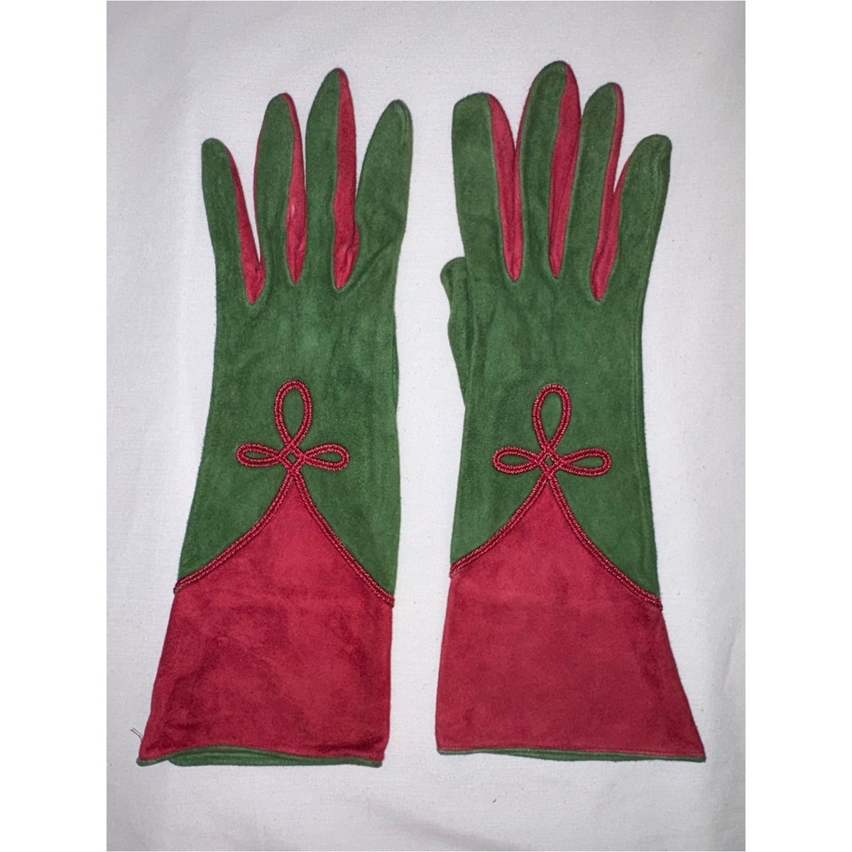 Hermès RARE Vintage Suede Gauntlet Gloves size 7.5 France Collector