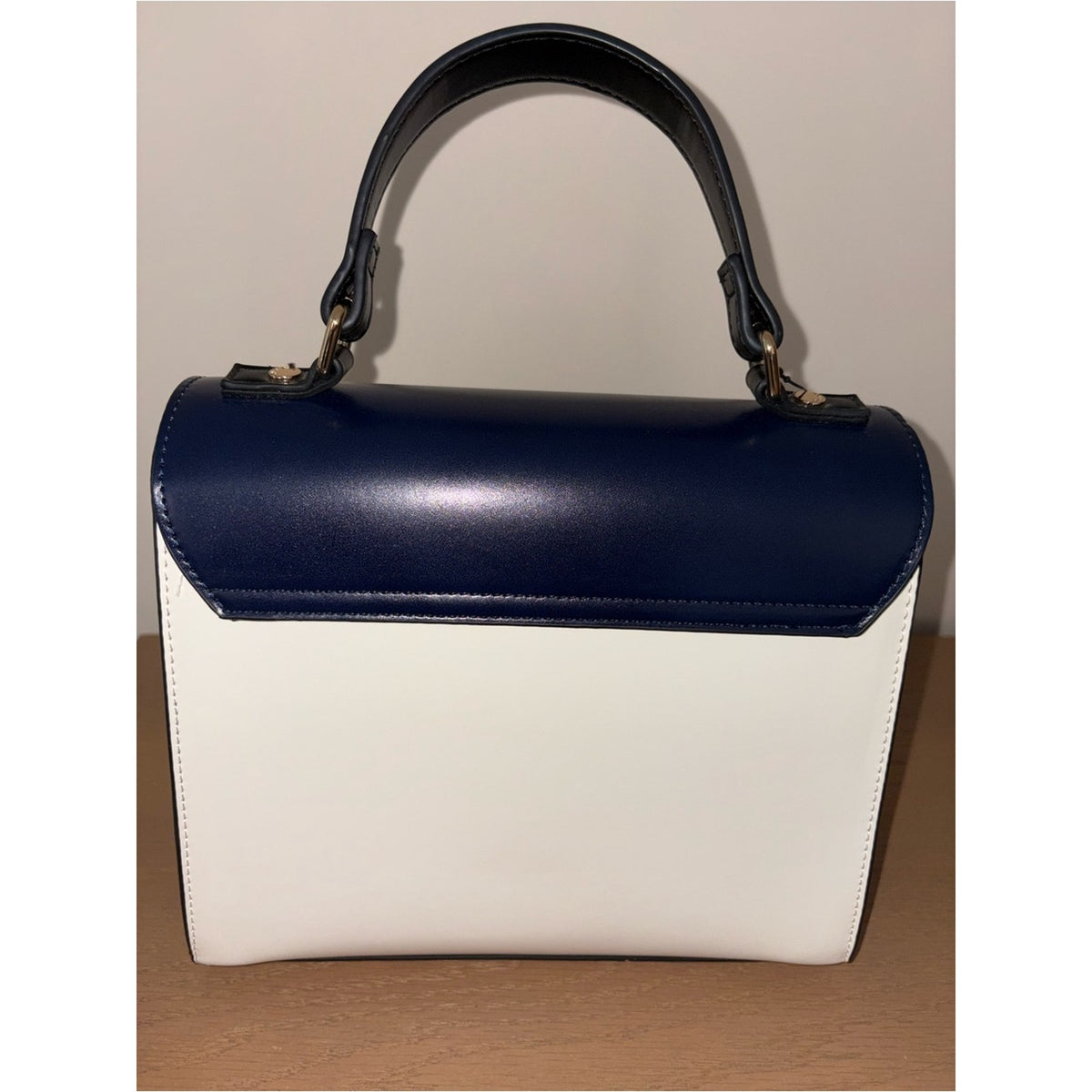 DUNE of London Top Handle Crossbody Bag Navy Blue & Ivory White