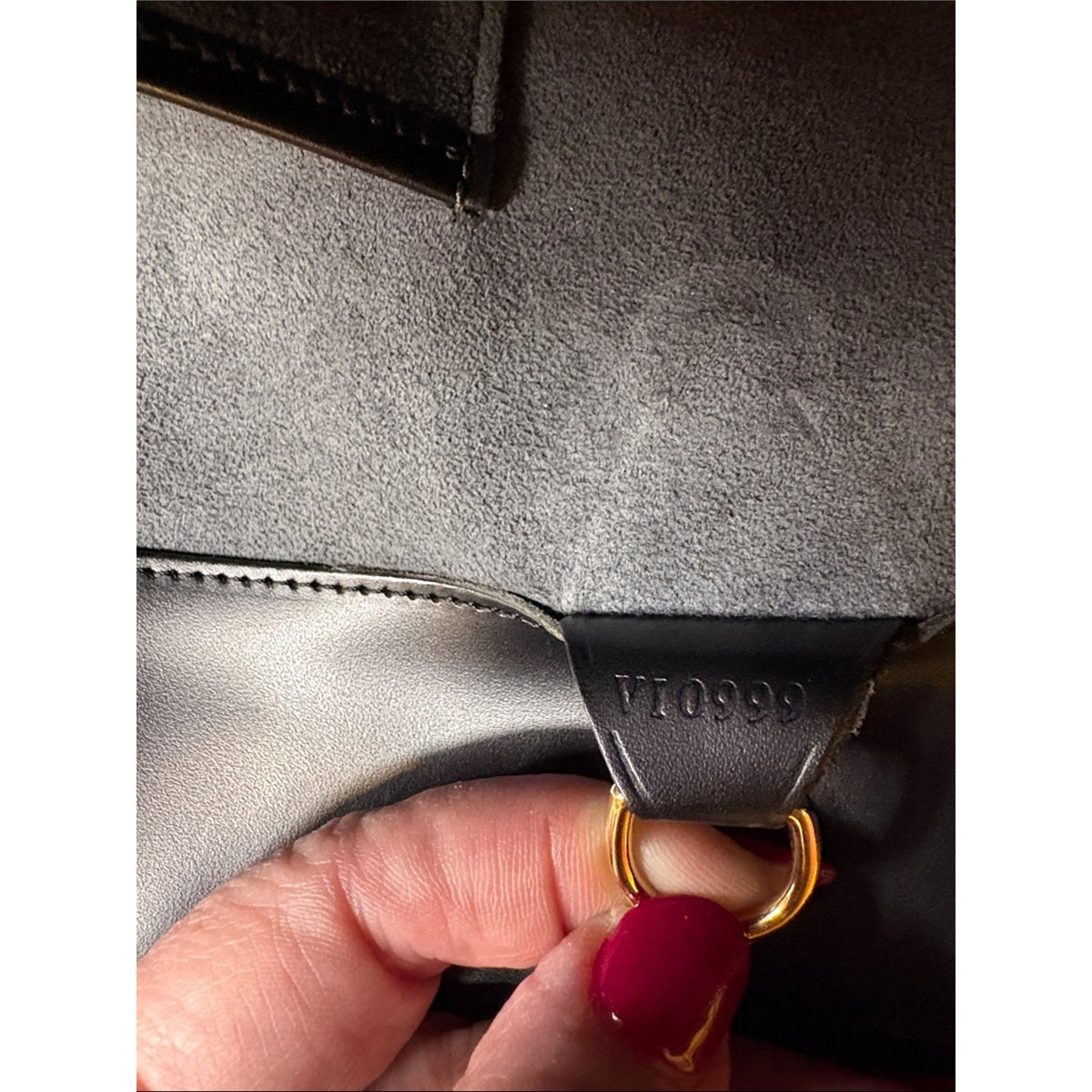Louis Vuitton Noctambule Black Epi Leather Resin Oval Handle Bag 1999