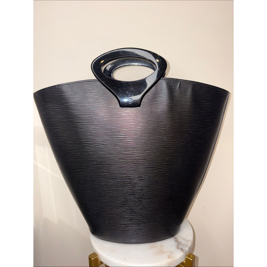 Louis Vuitton Noctambule Black Epi Leather Resin Oval Handle Bag 1999