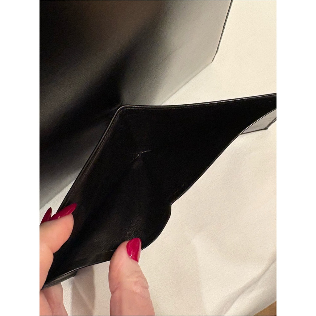 Vintage Gucci Top Handle Black Leather RARE Writing / Travel / Secretary Purse