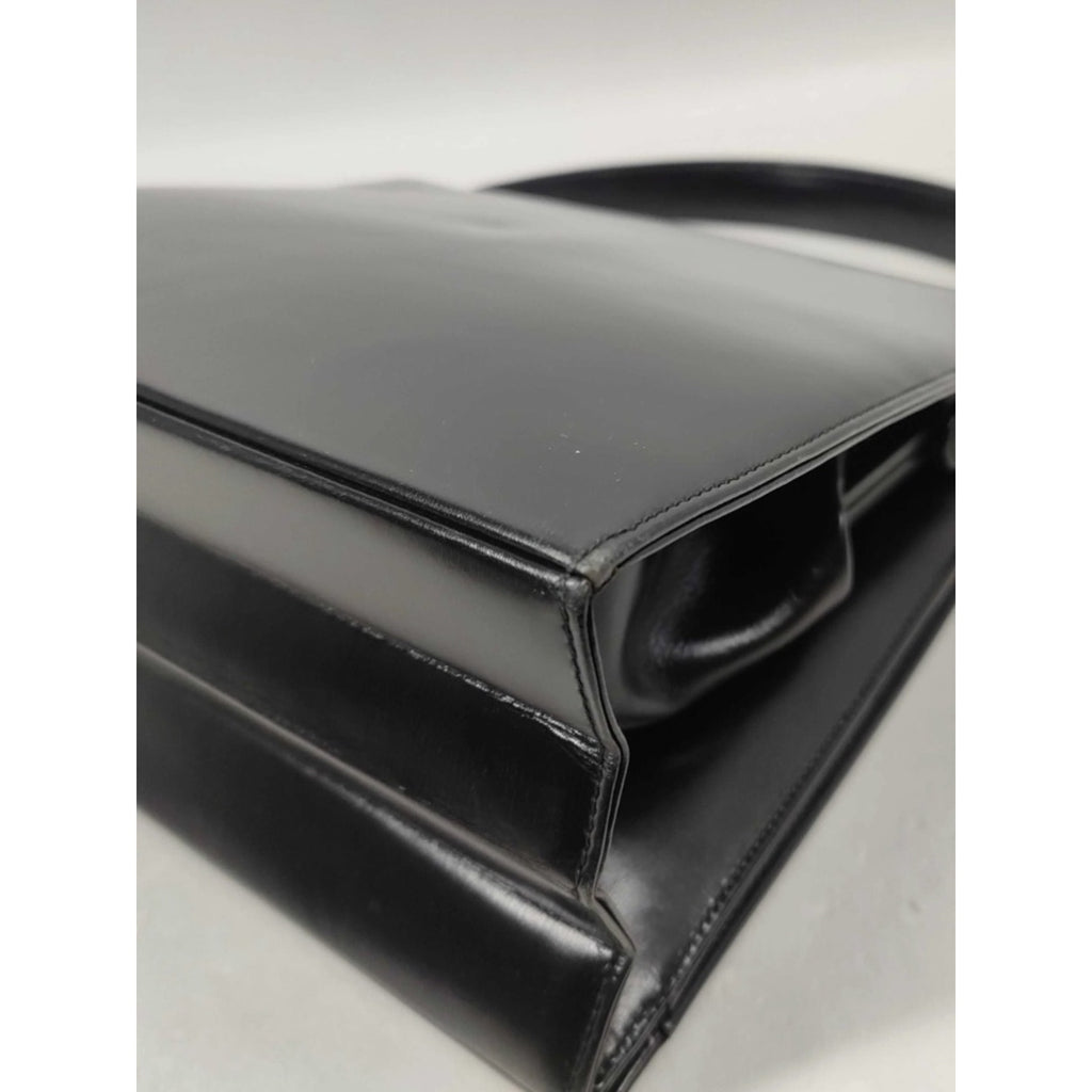 Vintage Gucci Top Handle Black Leather RARE Writing / Travel / Secretary Purse
