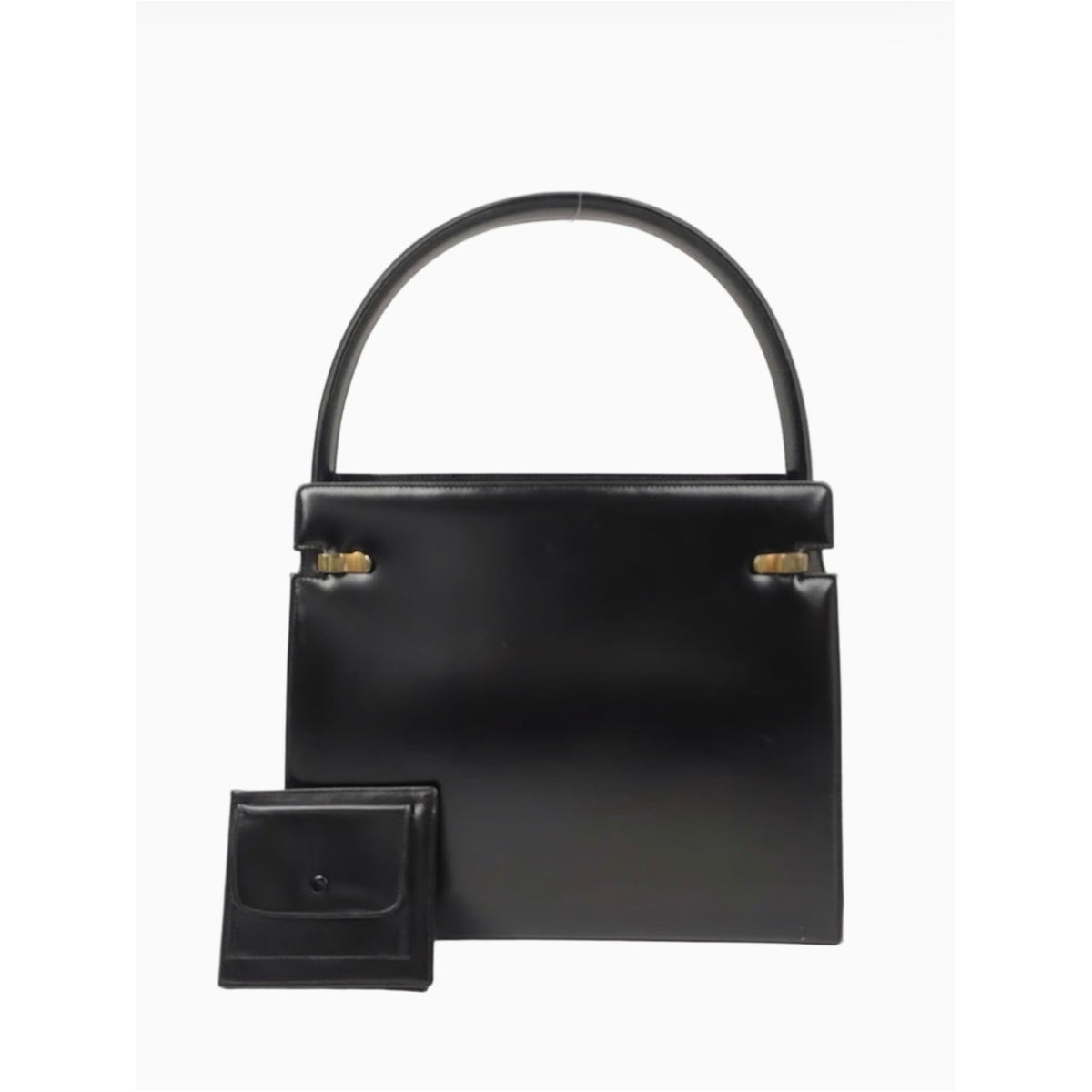 Vintage Gucci Top Handle Black Leather RARE Writing / Travel / Secretary Purse