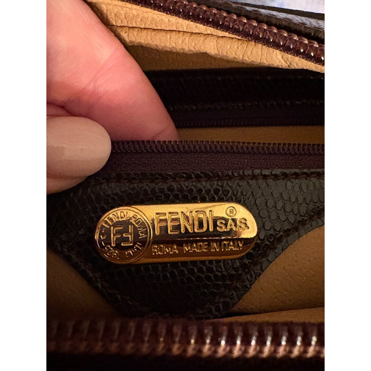 Fendi Vintage Janus Karung Snakeskin Camera Crossbody RARE Brown Exotic EUC