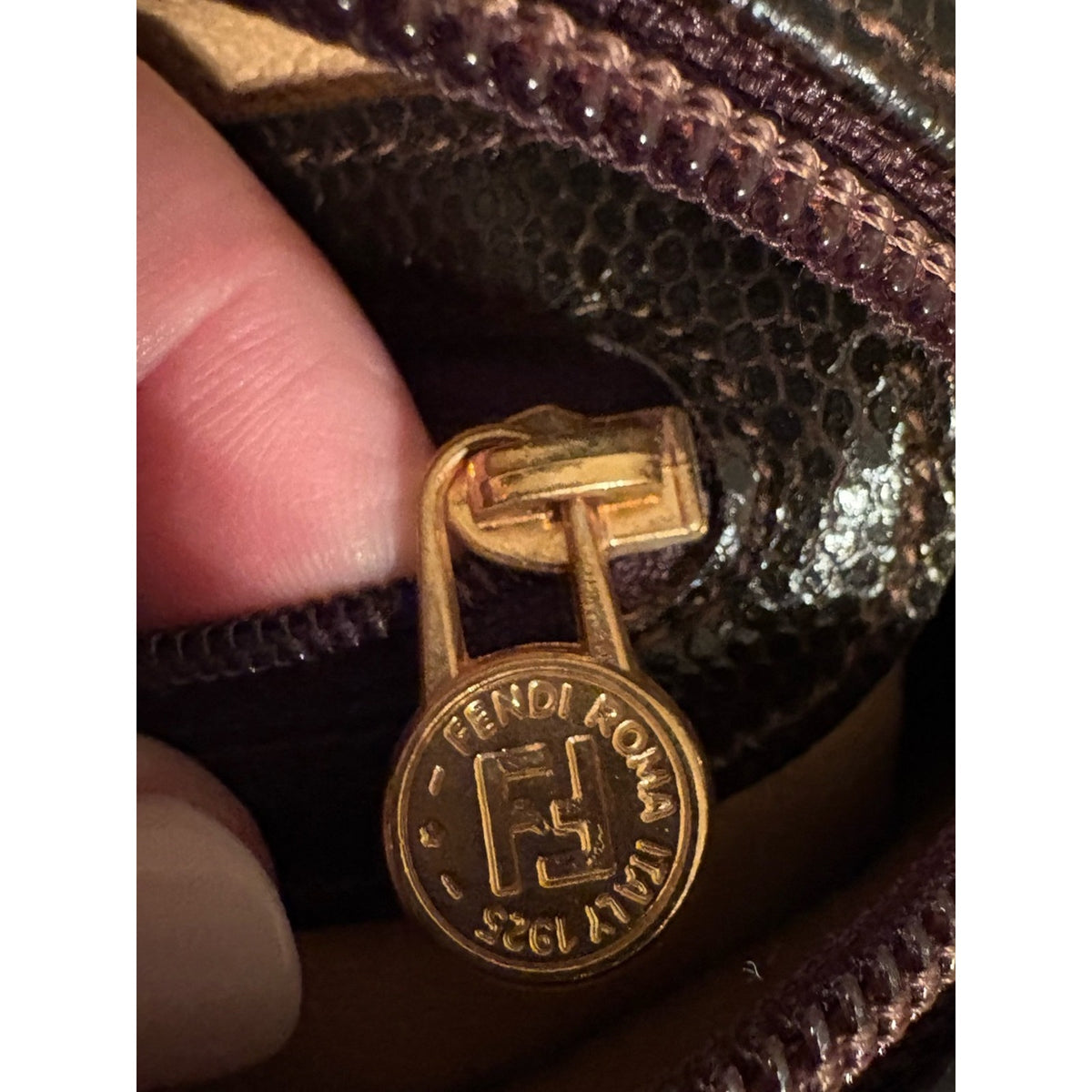 Fendi Vintage Janus Karung Snakeskin Camera Crossbody RARE Brown Exotic EUC