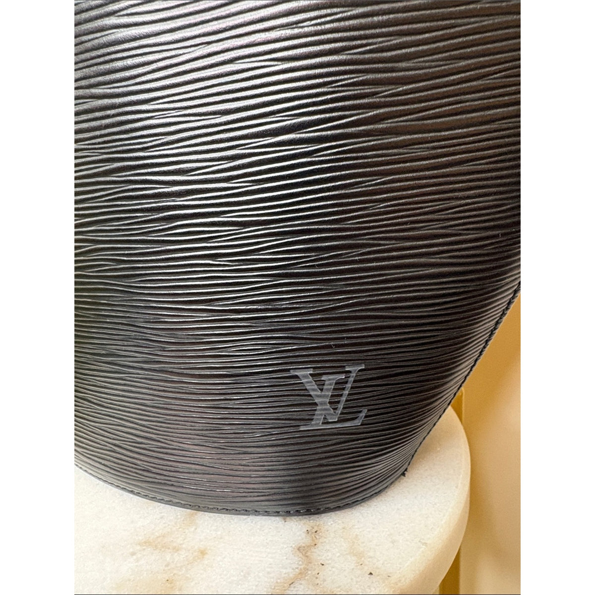 Louis Vuitton Noctambule Black Epi Leather Resin Oval Handle Bag 1999
