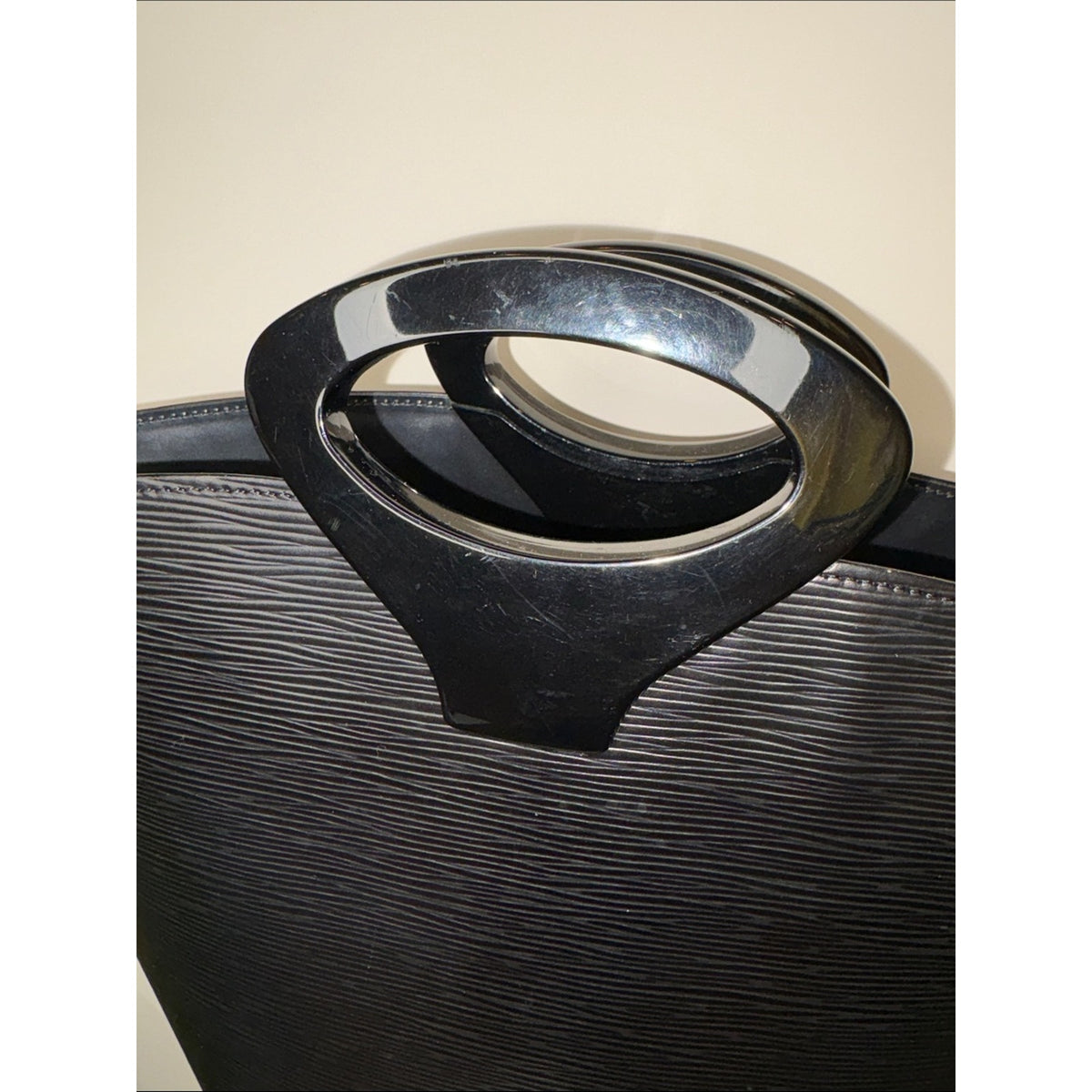 Louis Vuitton Noctambule Black Epi Leather Resin Oval Handle Bag 1999